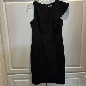 WHBM one shoulder ruffle sleeve dress
